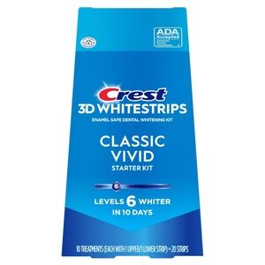 Crest 3D Whitestrips Classic Vivid Teeth Whitening Strip Kit 20 Strips